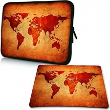 Pedea Design neoprene brown global map 10.1" sleeve